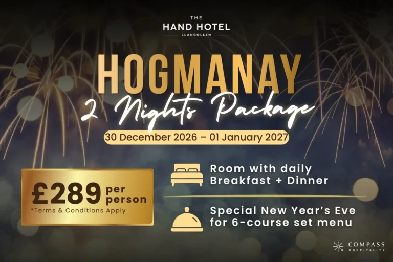 Celebrate 2 nights Hogmanay at The Hand Hotel Llangollen